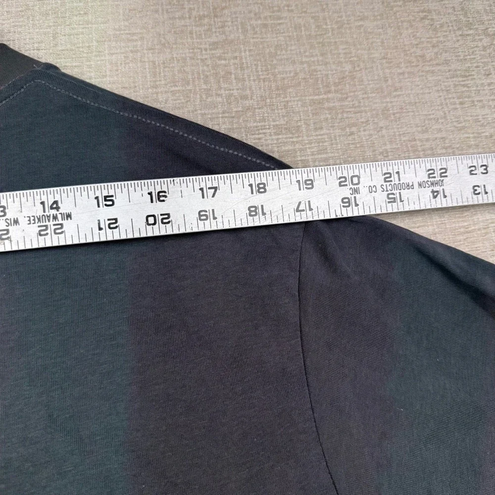 Gucci Mens Spray Paint Logo T-Shirt Grey Turquoise Cotton Made in Italy Size M
